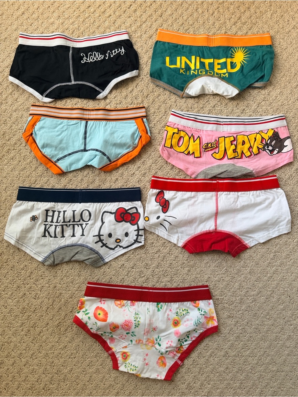 7 pairs Toot Men's  square cut Briefs - Hello Kitty